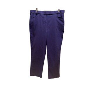 Alfred Dunner Womens Purple Pull-On Pants Sz 18 Stretch Rayon Straight-Leg Comfo